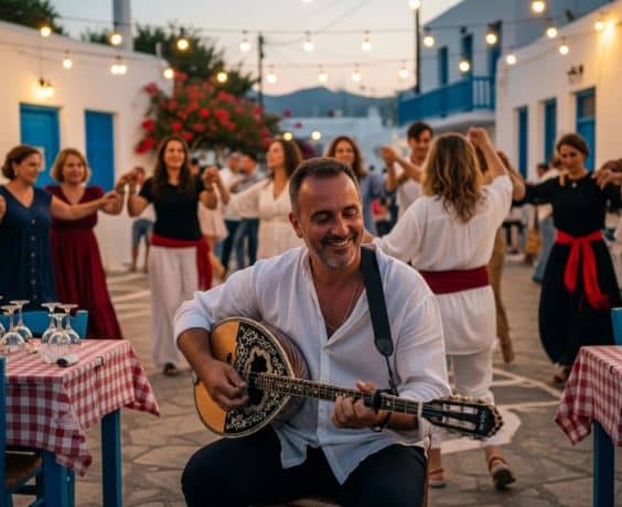 מוזיקת בוזוקי באירוע שמחה חתונה יוונית